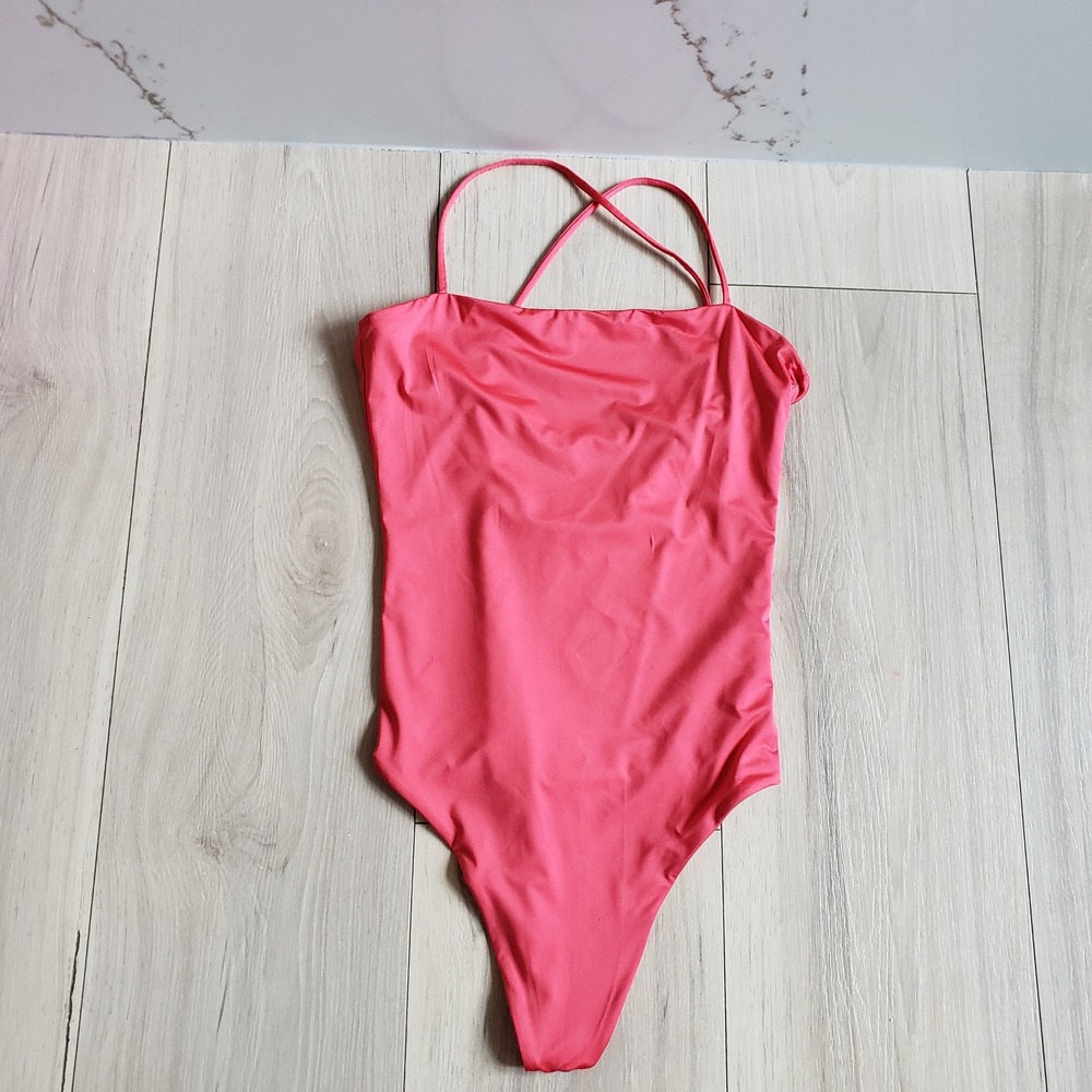 Aritzia Wilfred Free Naidoo Bodysuit Womens‎ S Pink Strappy Back Thong